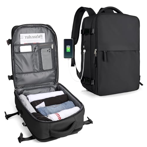 SZLX Kabinenbeutel für EasyJet 45x36x20 Travel Rucksack Frau Ryanair mit USB Port Flugzeug Rucksack Handgepäck Rucksack für Laptop Man Daypack Casual Ordner. von SZLX