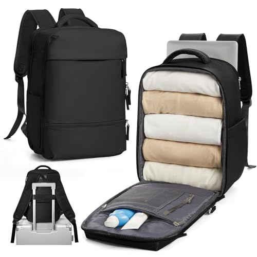 SZLX Handgepäck Rucksack 40x20x25 für Ryanair Klein Reiserucksack für Flugzeug Unter Sitzplatz Tasche Laptop Rucksack 14 Zoll mit Schuhfach für Herren Damen Schulrucksack Jungen Teenager,Schwarz von SZLX