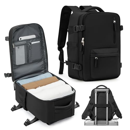 SZLX Ryanair Handgepäck Rucksack Damen für Flugzeug Untersitz Kabinentasche Reiserucksack Handgepäck Flugzeug Easyjet Rucksack Wasserdicht Herren mit Schuhfach für 14-Zoll-Laptops von SZLX