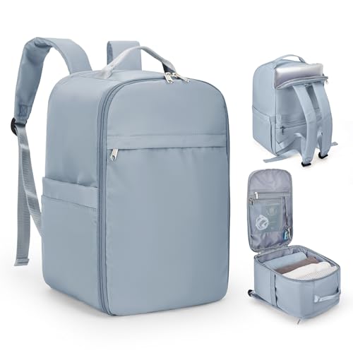 SZLX Ryanair Handgepäck 40x20x25 Rucksack Laptop Wasserdicht Damen Reiserucksack Handgepäck Flugzeug Easyjet Cabin Bag Rucksack für Universität Herren Business Travel Backpack mit Laptopfach Graublau von SZLX