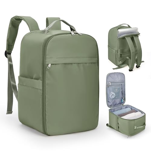 SZLX Ryanair Handgepäck 40x20x25 Rucksack Laptop Wasserdicht Damen Reiserucksack Handgepäck Flugzeug Easyjet Cabin Bag Rucksack für Universität Herren Business Travel Backpack mit Laptopfach Graugrün von SZLX