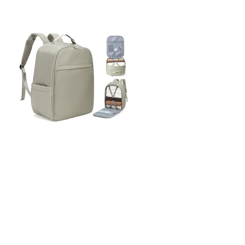 SZLX Ryanair Handgepäck Rucksack Laptop Wasserdicht Damen Reiserucksack Handgepäck Flugzeug 45x36x20 Easyjet Cabin Bag Rucksack für Universität Herren Business Travel Backpack mit Laptopfach GrauBraun von SZLX