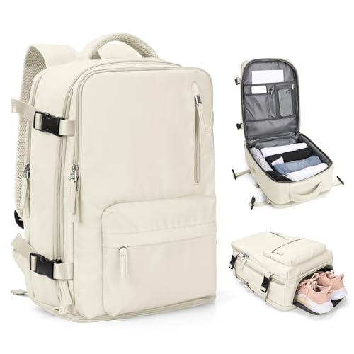 SZLX Rucksack Ryanair Handgepäck Damen für Flugzeug Untersitz Kabinentasche Reiserucksack Handgepäck Flugzeug Easyjet Rucksack Wasserdicht Herren mit Schuhfach für 14-Zoll-Laptops von SZLX