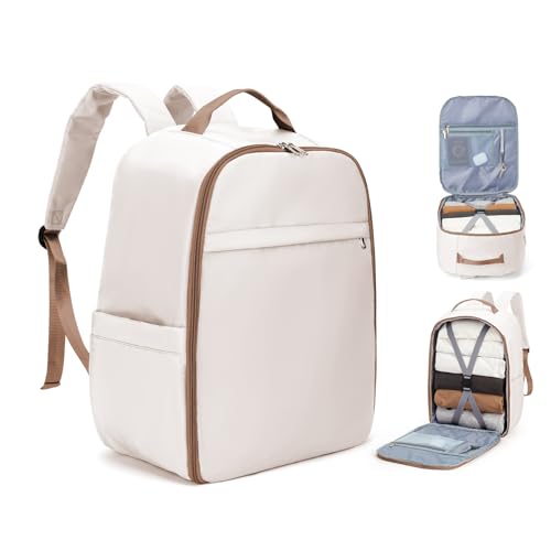 SZLX Ryanair Handgepäck Rucksack Laptop Wasserdicht Damen Reiserucksack Handgepäck Flugzeug 45x36x20 Easyjet Cabin Bag Rucksack Universität Herren Business Travel Backpack mit Laptopfach Beigebraun von SZLX