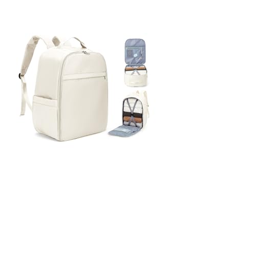 SZLX Ryanair Handgepäck Rucksack Laptop Wasserdicht Damen Reiserucksack Handgepäck Flugzeug 45x36x20 Easyjet Cabin Bag Rucksack für Universität Herren Business Travel Backpack mit Laptopfach Beige von SZLX