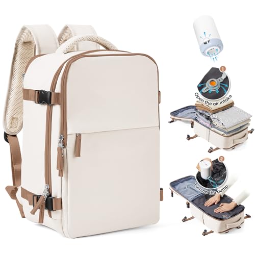 SZLX Vakuum Rucksack Handgepäck Damen, Airbag Rucksack Vakuum mit Vakuumsystem für Reisen, Ryanair Vacuum Reiserucksack mit Pumpe Wasserdicht Herren Vakuumkoffer von SZLX