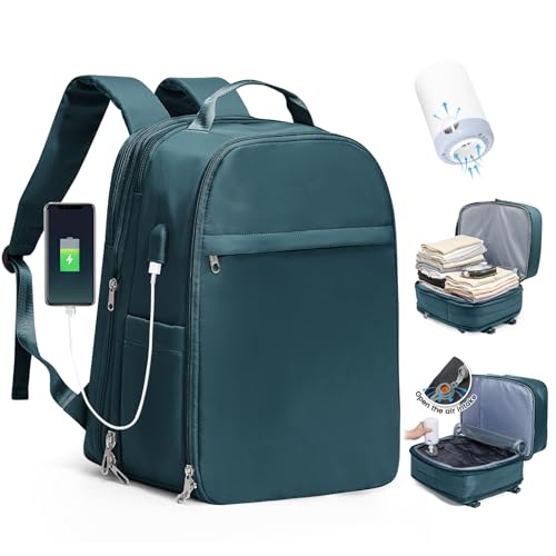 SZLX Vakuum Rucksack Handgepäck Damen, Airbag Rucksack Vakuum mit Vakuumsystem für Reisen, Ryanair Vacuum Reiserucksack mit Pumpe Wasserdicht Herren Vakuumkoffer von SZLX