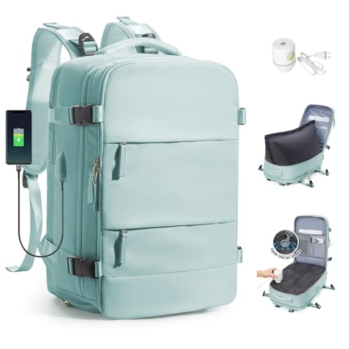 SZLX Vakuum Rucksack Handgepäck Damen, Airbag Rucksack Vakuum mit Vakuumsystem für Reisen, Ryanair Vacuum Reiserucksack mit Pumpe Wasserdicht Herren Vakuumkoffer von SZLX