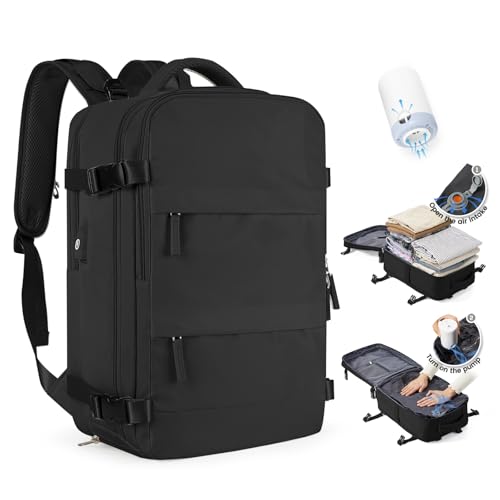 SZLX Vakuum Rucksack Handgepäck Damen, Airbag Rucksack Vakuum mit Vakuumsystem für Reisen, Ryanair Vacuum Reiserucksack mit Pumpe Wasserdicht Herren Vakuumkoffer von SZLX