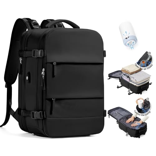 SZLX Vakuum Rucksack Handgepäck Damen, Airbag Rucksack Vakuum mit Vakuumsystem für Reisen, Ryanair Vacuum Reiserucksack mit Pumpe Wasserdicht Herren Vakuumkoffer von SZLX