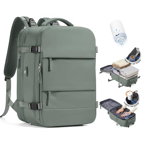 SZLX Vakuum Rucksack Handgepäck Damen, Airbag Rucksack Vakuum mit Vakuumsystem für Reisen, Ryanair Vacuum Reiserucksack mit Pumpe Wasserdicht Herren Vakuumkoffer von SZLX