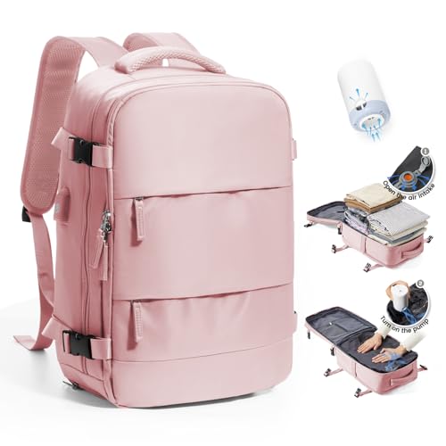 SZLX Vakuum Rucksack Handgepäck Damen, Airbag Rucksack Vakuum mit Vakuumsystem für Reisen, Ryanair Vacuum Reiserucksack mit Pumpe Wasserdicht Herren Vakuumkoffer von SZLX