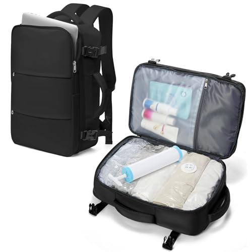 SZLX Vakuum Rucksack Handgepäck Damen, Airbag Rucksack Vakuum mit Vakuumsystem für Reisen, Ryanair Vacuum Reiserucksack mit Pumpe Wasserdicht Herren Vakuumkoffer von SZLX
