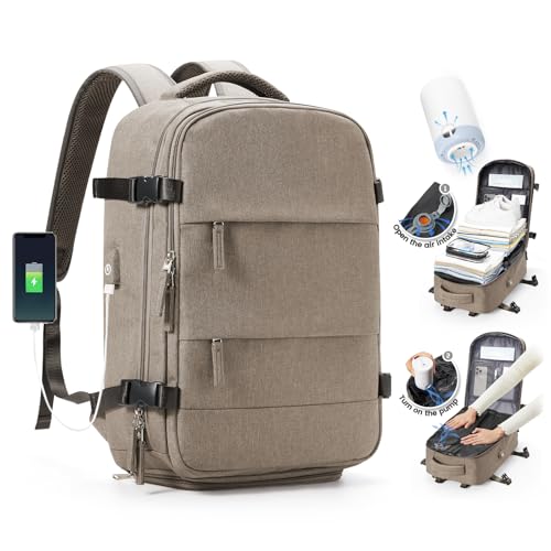 SZLX Vakuum Rucksack Handgepäck Damen, Airbag Rucksack Vakuum mit Vakuumsystem für Reisen, Ryanair Vacuum Reiserucksack mit Pumpe Wasserdicht Herren Vakuumkoffer von SZLX