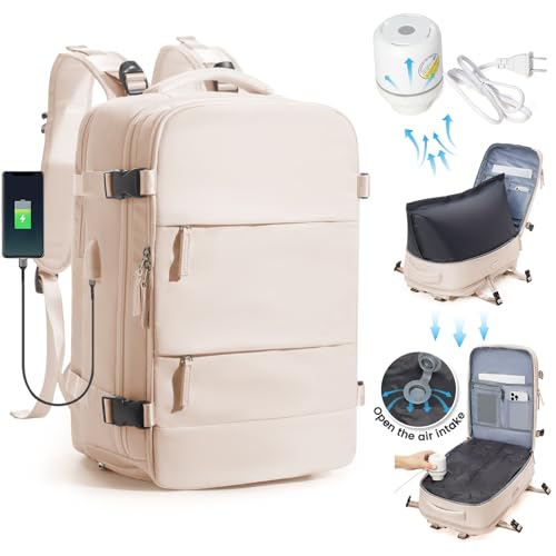 SZLX Vakuum Rucksack Handgepäck Damen, Airbag Rucksack Vakuum mit Vakuumsystem für Reisen, Ryanair Vacuum Reiserucksack mit Pumpe Wasserdicht Herren Vakuumkoffer von SZLX