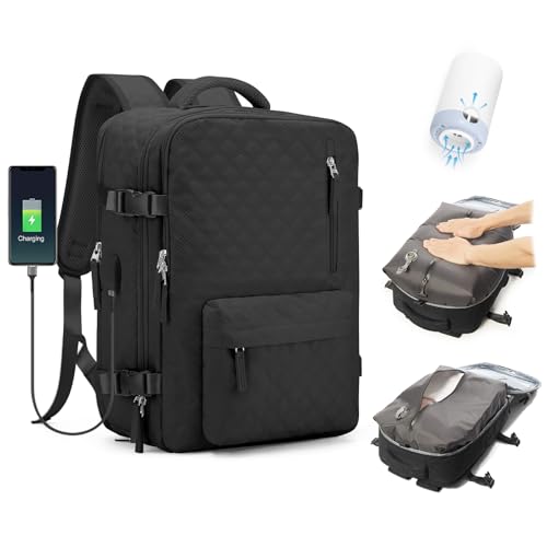 SZLX Vakuum Rucksack Handgepäck Damen, Airbag Rucksack Vakuum mit Vakuumsystem für Reisen, Ryanair Vacuum Reiserucksack mit Pumpe Wasserdicht Herren Vakuumkoffer von SZLX