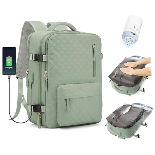 SZLX Vakuum Rucksack Handgepäck Damen, Airbag Rucksack Vakuum mit Vakuumsystem für Reisen, Ryanair Vacuum Reiserucksack mit Pumpe Wasserdicht Herren Vakuumkoffer von SZLX