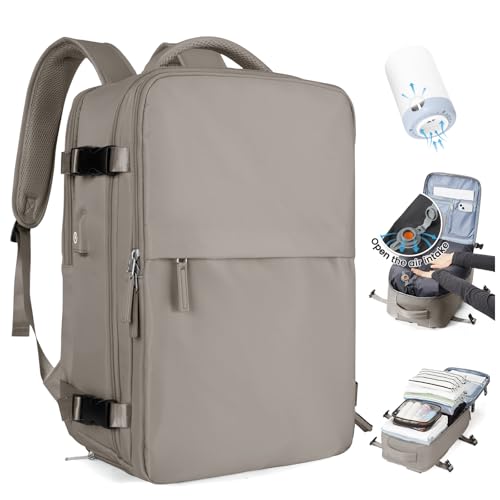 SZLX Vakuum Rucksack Handgepäck Damen, Airbag Rucksack Vakuum mit Vakuumsystem für Reisen, Ryanair Vacuum Reiserucksack mit Pumpe Wasserdicht Herren Vakuumkoffer von SZLX