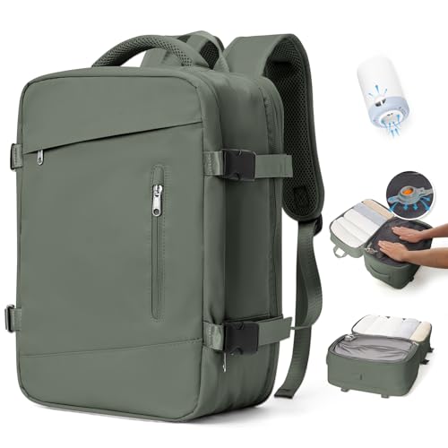 SZLX Vakuum Rucksack Handgepäck Damen, Airbag Rucksack Vakuum mit Vakuumsystem für Reisen, Ryanair Vacuum Reiserucksack mit Pumpe Wasserdicht Herren Vakuumkoffer von SZLX