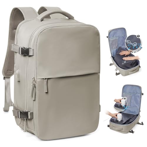 SZLX Vakuum Rucksack Handgepäck Damen, Airbag Rucksack Vakuum mit Vakuumsystem für Reisen, Ryanair Vacuum Reiserucksack mit Pumpe Wasserdicht Herren Vakuumkoffer von SZLX