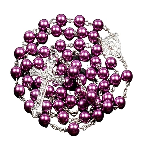 SZQCZB Rosenkranz-Perle, katholische Halskette, Erstkommunion, Geschenke für katholische, Zink, Kein Edelstein von SZQCZB