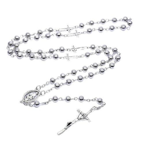 SZQCZB Rosenkranz-Perlen, katholische Wand-Kreuz-Halskette, 21, normal von SZQCZB