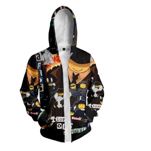 SZRXKJ Unisex Streetwear-Stil Anime Schwarz mit Grafik-Design Roblox Forsaken Gubby Kapuzenpullover (DE/NL/SE/PL, Alphanumerisch, M, Regular, Regular, Schwarz) von SZRXKJ