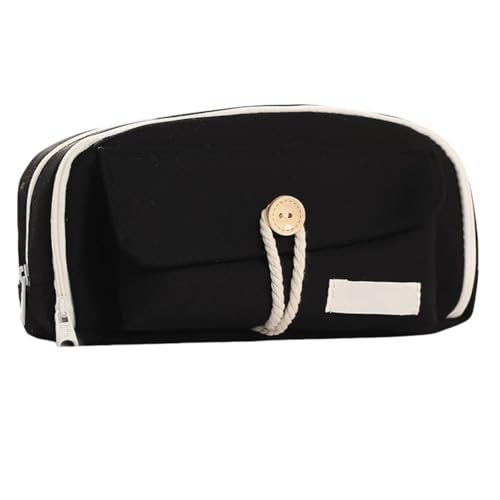SZSCHENG Stifte-Tasche mit hoher Ästhetik und einfachem Design, kreative Leinen-Schreibwaren-Tasche, Schreibwaren-Box, Schwarz , modisch von SZSCHENG