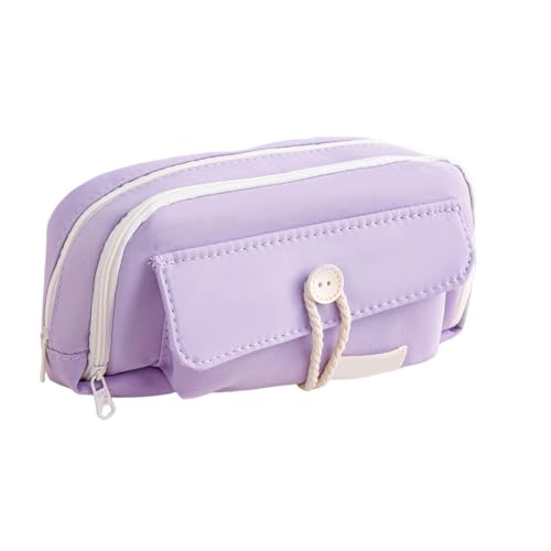 SZSCHENG Stifte-Tasche mit hoher Ästhetik und einfachem Design, kreative Leinen-Schreibwaren-Tasche, Schreibwaren-Box, Violett, modisch von SZSCHENG