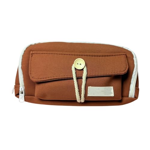 SZSCHENG Stifte-Tasche mit hoher Ästhetik und einfachem Design, kreative Leinen-Schreibwaren-Tasche, Schreibwaren-Box, braun, modisch von SZSCHENG