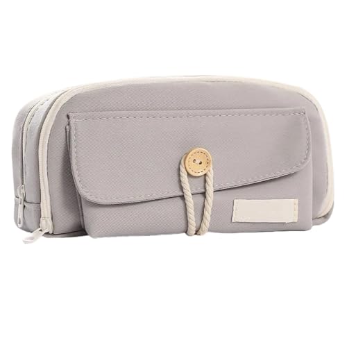SZSCHENG Stifte-Tasche mit hoher Ästhetik und einfachem Design, kreative Leinen-Schreibwaren-Tasche, Schreibwaren-Box, grau, modisch von SZSCHENG