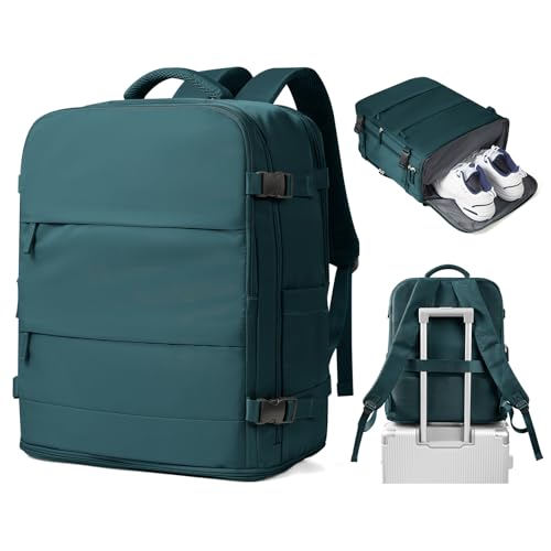 SZSYCN Handgepäck Rucksack für Ryanair Reiserucksack easyJet Handgepäck 45x36x20 für Flugzeug Unter Sitzplatz Tasche Laptop Rucksack 15,6 Zoll für Herren Damen, Pfauenblau von SZSYCN