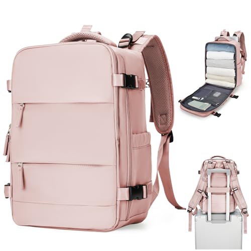 SZSYCN Ryanair Handgepäck 40x20x25 Reiserucksack Wasserdicht unter dem Sitz Hand Handgepäck Rucksack 40x20x25 Reisetasche Weekender Tasche Wanderrucksack mit Laptopfach, Rosa von SZSYCN