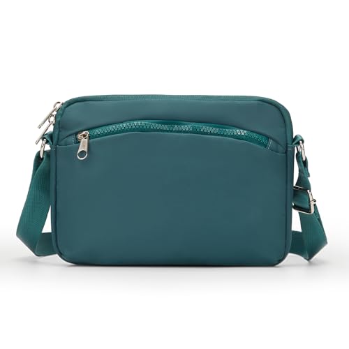 SZSYCN Umhängetasche Damen Mittelgroß Wasserdicht Nylon Crossbody Bag Mit Vielen Fächern Leichte Schultertasche Verstellbarer Länge Des Schultergurts Messenger Bag Laptop von SZSYCN