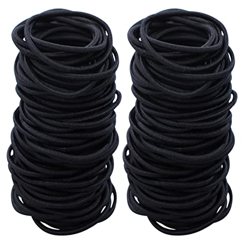 100 Stück Haargummis Mädchen, Schwarz Haargummis ohne Metall Klein Elastisch Haarbänder Pferdeschwanz Inhaber Haarzubehör Dünne Haarbänder Für Mädchen Mann Frauen von SZXMDKH