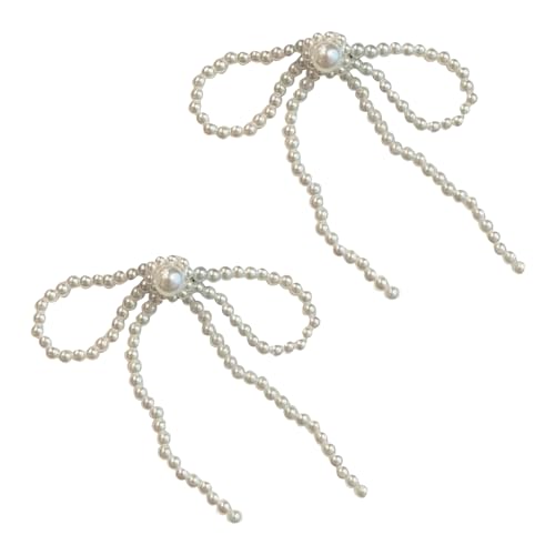 SZYDD Perlenschleife Haarnadel Süße künstliche Perle Schleife Haarnadel Haarnadel Entenschnabel Haarnadel Frauen Seitlicher Pony Frisur Design Werkzeug Imitation Perlen von SZYDD
