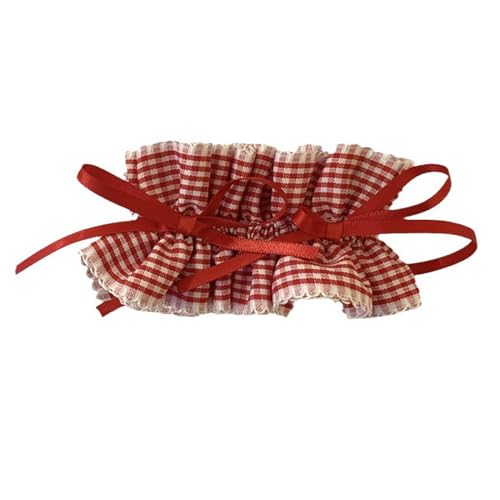 SZYDD Plaid Bow Scrunchie Extra Groß Scrunchie Spitze Scrunchie mit Schleife Elastisches Stirnband Dicker Dutt Haarseil Damen Haarschmuck Tuch von SZYDD