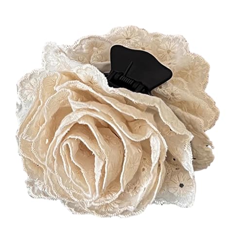SZYDD Spitze Rose Klaue Clip Spitze Blume Haarklammer Frühling Haarspange Rutschfeste Haarspange Mädchen Stoff Haarklammer Pferdeschwanz Clip Damen Kopfbedeckung Tuch von SZYDD