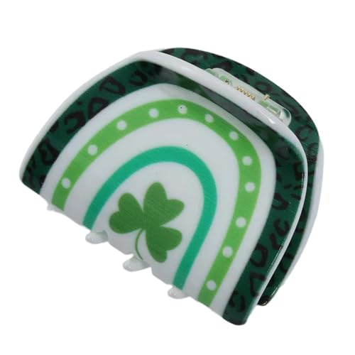 SZYDD Vierblättriges Kleeblatt Regenbogen Haarspange Hinterkopf Haarspange Damen Clip StPatricks Haarspange Spaß Haarspange Banane Haarspange Rutschfeste Mädchen Haarspange Pferdeschwanz Clip Damen von SZYDD