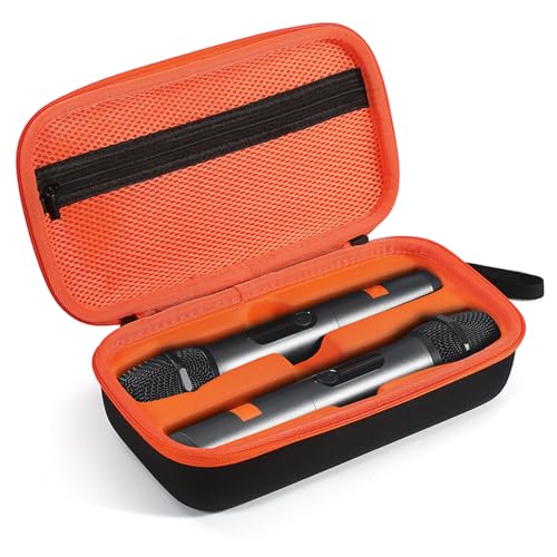 SZZCNOX Tragbare Tragetasche, Aufbewahrungstasche, kompatibel mit JBL Wireless Two Microphone System, Wireless Microphone EVA Hard Case Protective Cover Travel Organizer Box, Außen schwarz und innen von SZZCNOX