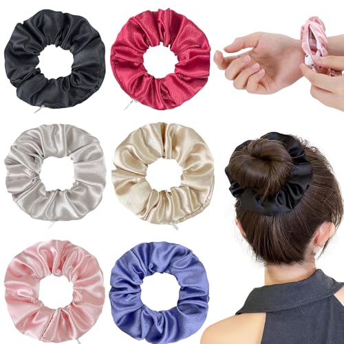 SZZETK 6 Stück Haargummi mit Reißverschluss, Haargummis Samt Scrunchies, Silk Hair Tie, Haargummis für Damen und Mädchen Silk Scrunchies Geschenk für Frauen SZZETK 6 Stück Haargummi mit Reißverschluss, Haargummis Samt Scrunchies, Silk Hair Tie, Haargummis für Damen und Mädchen Silk Scrunchies Geschenk für Frauen von SZZETK