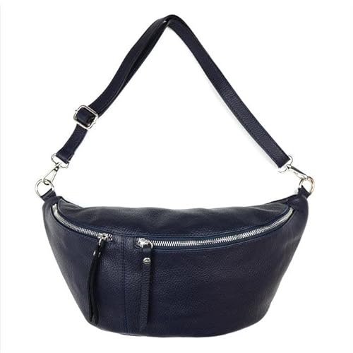 Sa-Lucca Damen Bauchtasche Umhängetasche Bodybag Crossbag echt Leder viele Farben 38 x 20 x 10 cm (dunkelblau) von Sa-Lucca