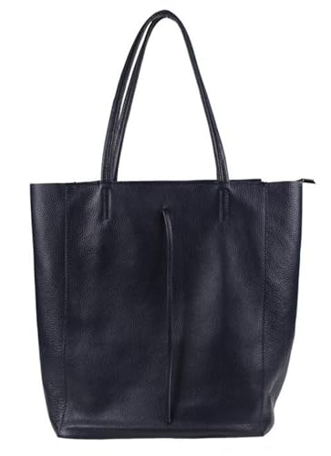 Sa-Lucca Damen Schultertasche/Shopper echt Leder mit Reißverschluss in vielen Farben (Dunkelblau) von Sa-Lucca