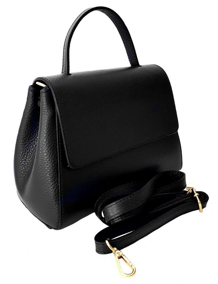 Sa-Lucca Schultertasche Damen Schultertasche echt Leder schwarz - Made in Italy, echt Leder, made in Italy von Sa-Lucca
