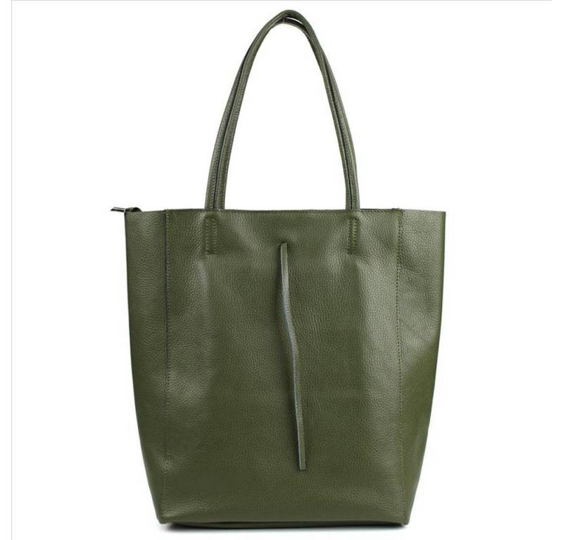 Sa-Lucca Schultertasche Damen echt Leder Shopper mit Reißverschluss in vielen Farben, echt Leder, Made in Italy von Sa-Lucca