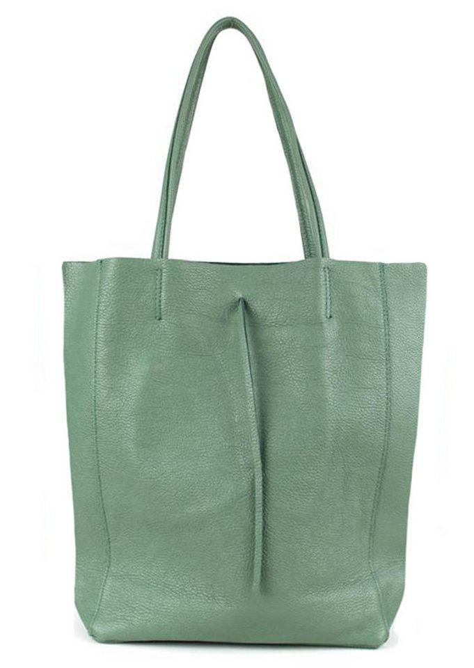 Sa-Lucca Schultertasche Damen echt Leder Shopper mit Reißverschluss in vielen Farben, echt Leder, Made in Italy von Sa-Lucca