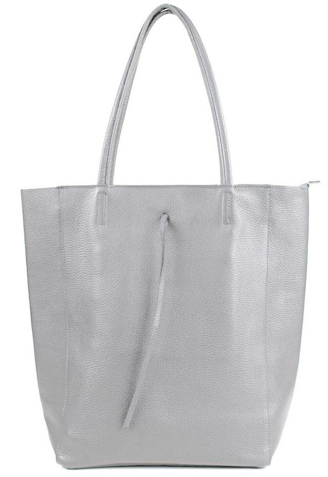 Sa-Lucca Schultertasche Damen echt Leder Shopper mit Reißverschluss in vielen Farben, echt Leder, Made in Italy von Sa-Lucca