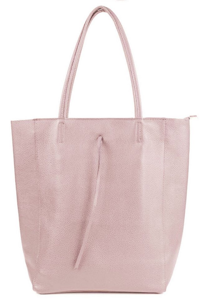 Sa-Lucca Schultertasche Damen echt Leder Shopper mit Reißverschluss in vielen Farben, echt Leder, Made in Italy von Sa-Lucca