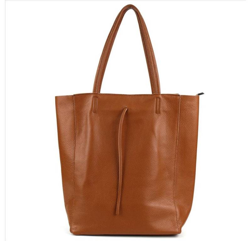 Sa-Lucca Schultertasche Damen echt Leder Shopper mit Reißverschluss in vielen Farben, echt Leder, Made in Italy von Sa-Lucca