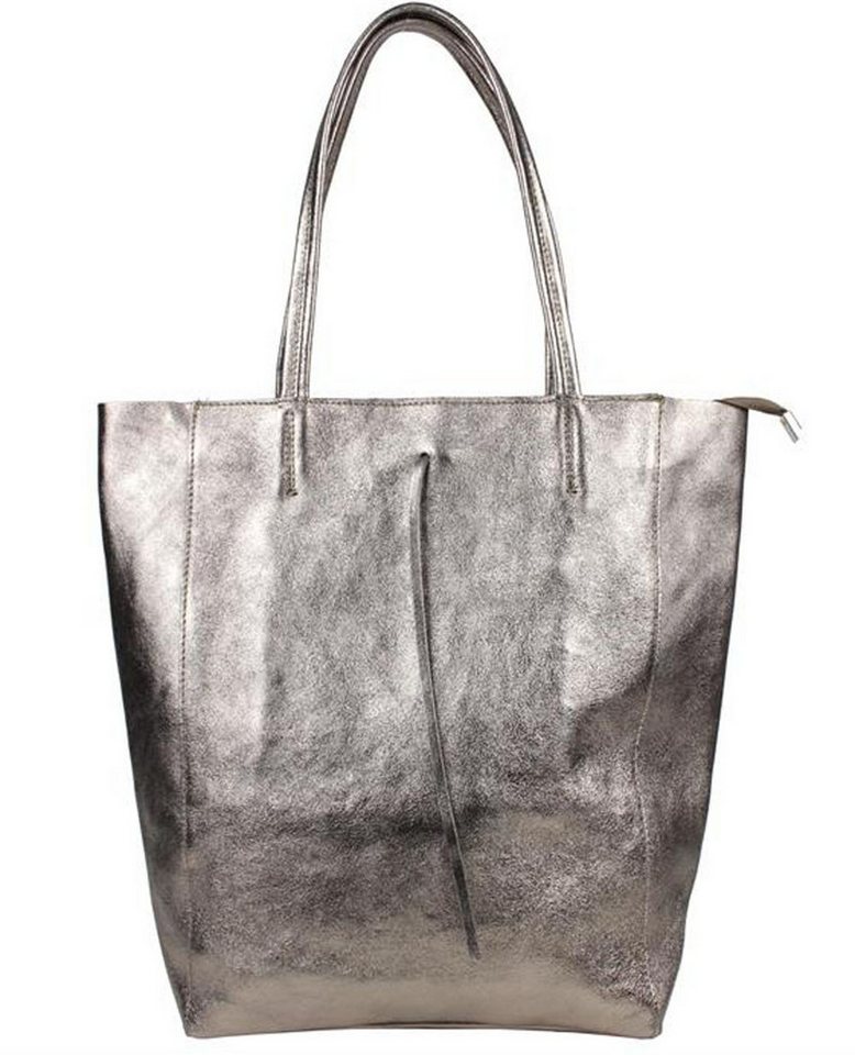 Sa-Lucca Schultertasche Damen echt Leder Shopper mit Reißverschluss in vielen Farben, echt Leder, Made in Italy von Sa-Lucca
